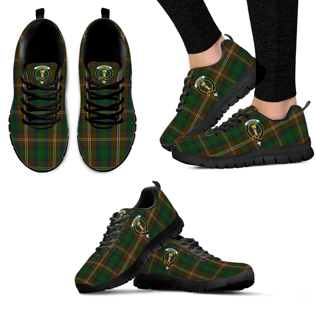 Chisholm Hunting Tartan Sneakers with Family Crest - Tartan Vibes Clothing