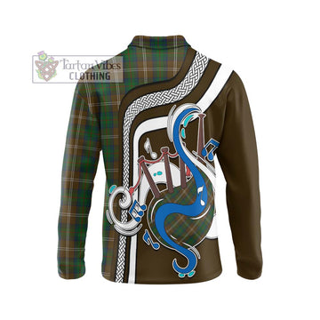 Chisholm Hunting Tartan Long Sleeve Polo Shirt with Epic Bagpipe Style