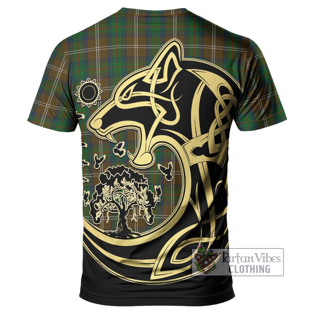 Chisholm Hunting Tartan T-Shirt with Family Crest Celtic Wolf Style - Tartan Vibes Clothing