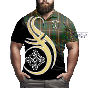 Chisholm Hunting Tartan Polo Shirt with Family Crest and Celtic Symbol Style