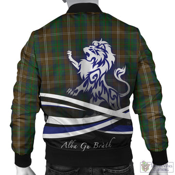 Chisholm Hunting Tartan Bomber Jacket with Alba Gu Brath Regal Lion Emblem