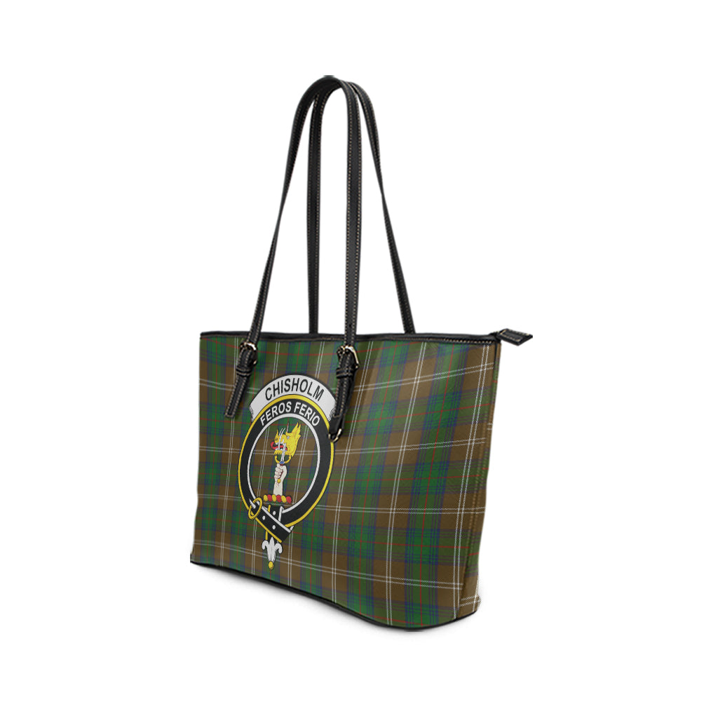 chisholm-hunting-tartan-leather-tote-bag-with-family-crest