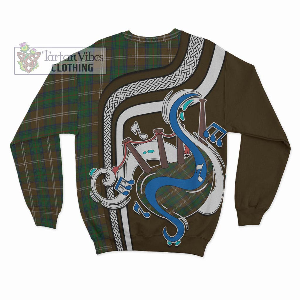 Chisholm Hunting Tartan Sweatshirt with Epic Bagpipe Style - Tartanvibesclothing Shop