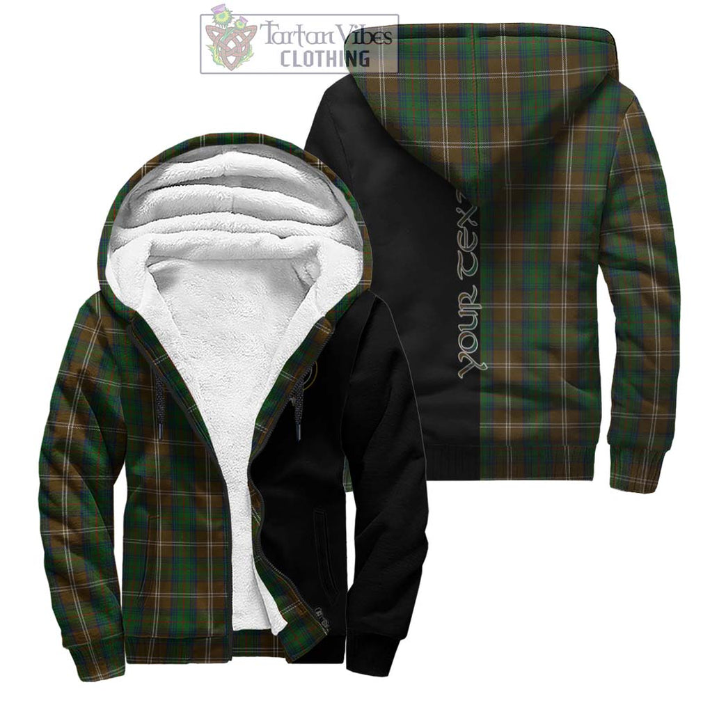 Chisholm Hunting Tartan Sherpa Hoodie with Family Crest and Half Of Me Style Unisex - Tartanvibesclothing Shop