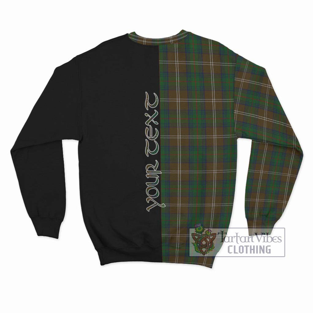 Chisholm Hunting Tartan Sweatshirt with Family Crest and Half Of Me Style - Tartanvibesclothing Shop