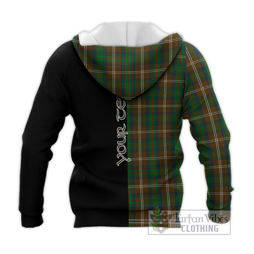 Chisholm Hunting Tartan Knitted Hoodie with Family Crest and Half Of Me Style - Tartanvibesclothing Shop