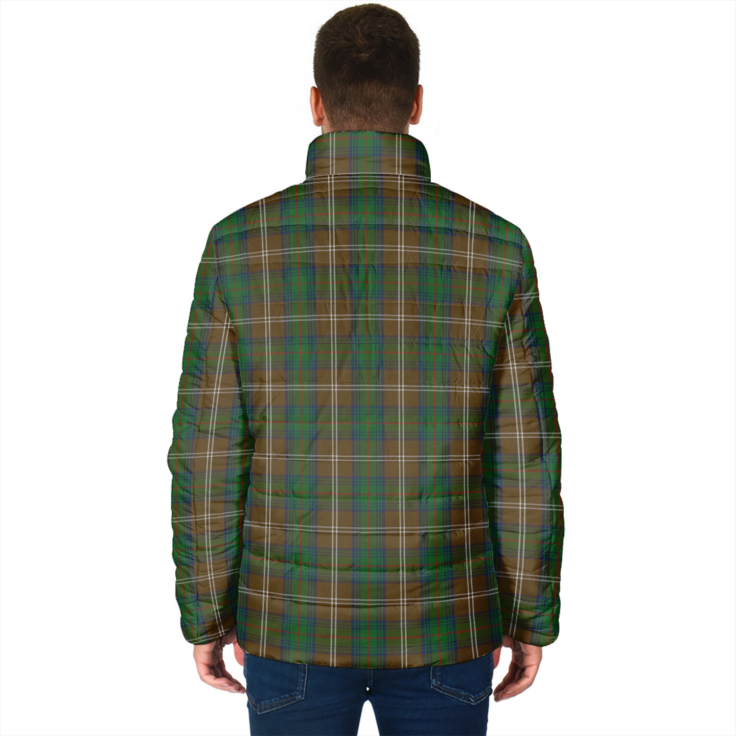 Chisholm Hunting Tartan Padded Jacket with Family Crest - Tartan Vibes Clothing