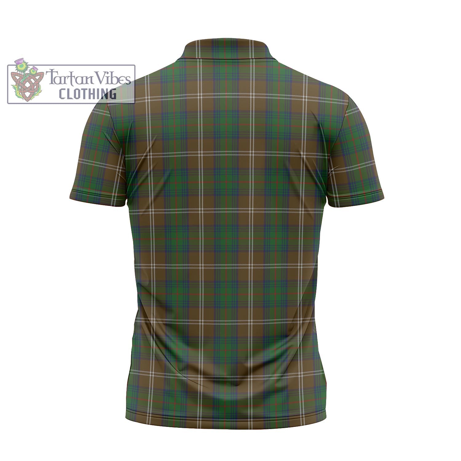 Tartan Vibes Clothing Chisholm Hunting Tartan Zipper Polo Shirt with Family Crest