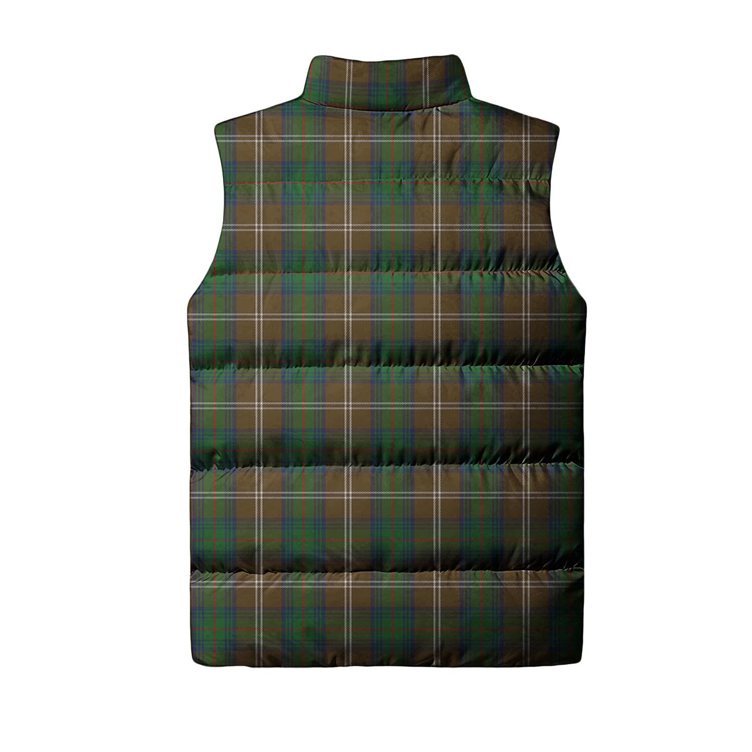 Chisholm Hunting Tartan Sleeveless Puffer Jacket with Family Crest - Tartanvibesclothing