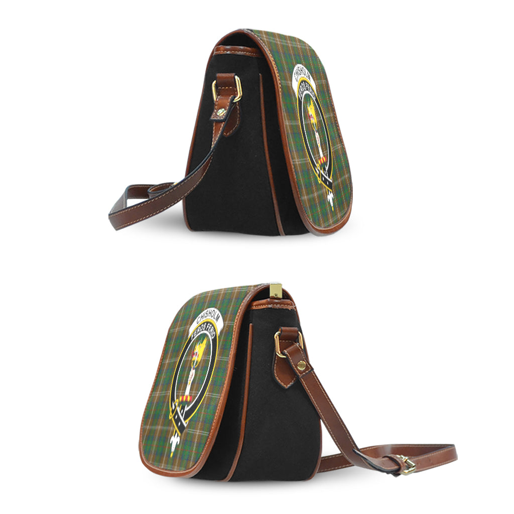 Chisholm Hunting Tartan Saddle Bag with Family Crest - Tartan Vibes Clothing