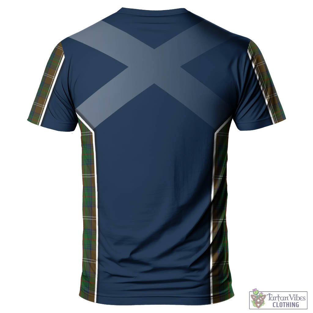 Tartan Vibes Clothing Chisholm Hunting Tartan T-Shirt with Family Crest and Lion Rampant Vibes Sport Style