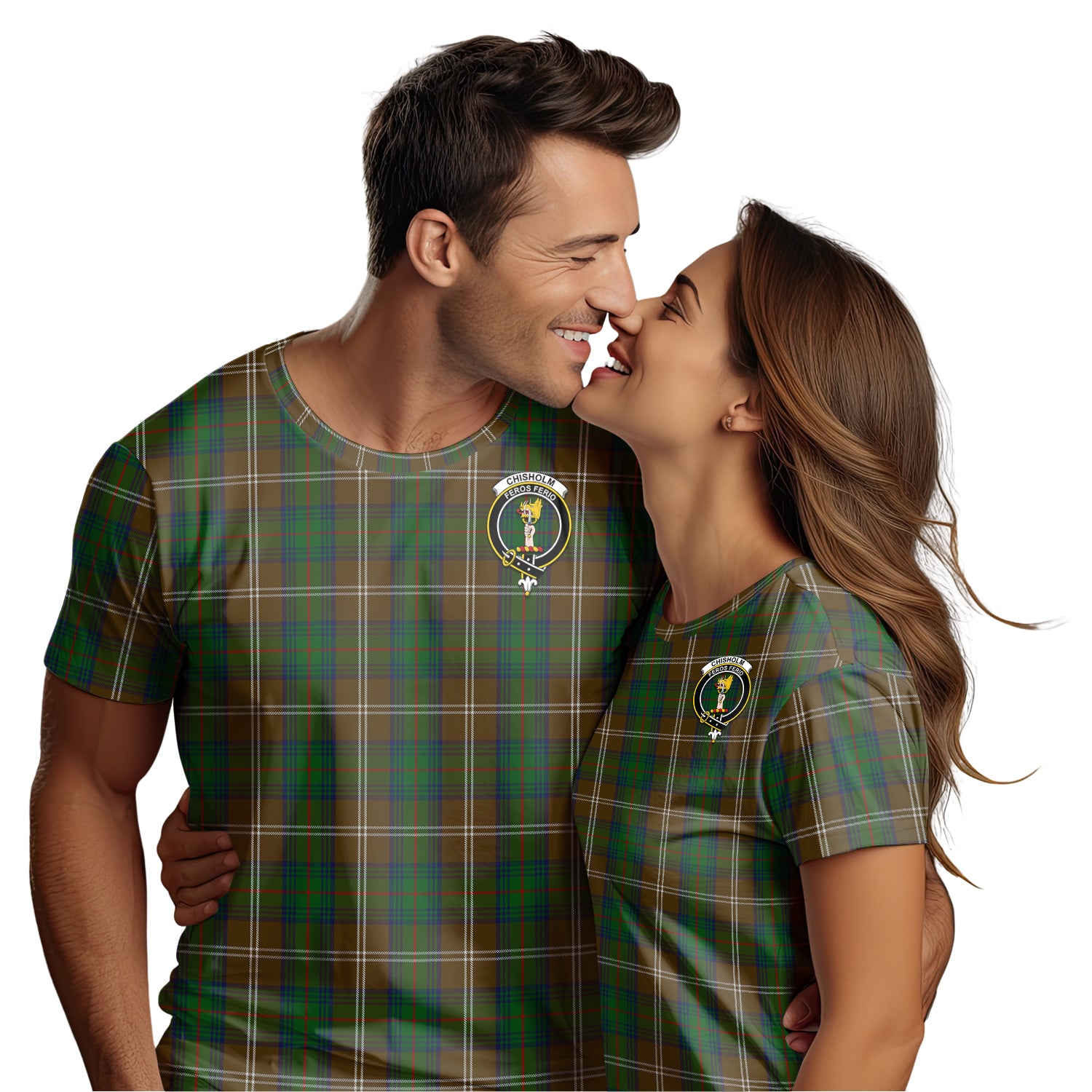 Chisholm Hunting Tartan T-Shirt with Family Crest - Tartan Vibes Clothing