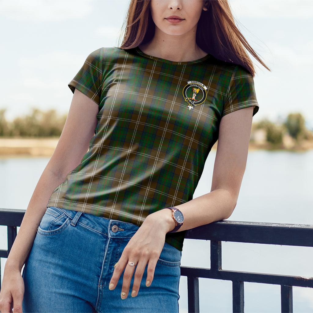 Chisholm Hunting Tartan T-Shirt with Family Crest - Tartan Vibes Clothing