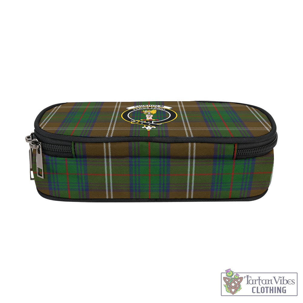 Tartan Vibes Clothing Chisholm Hunting Tartan Pen and Pencil Case with Family Crest