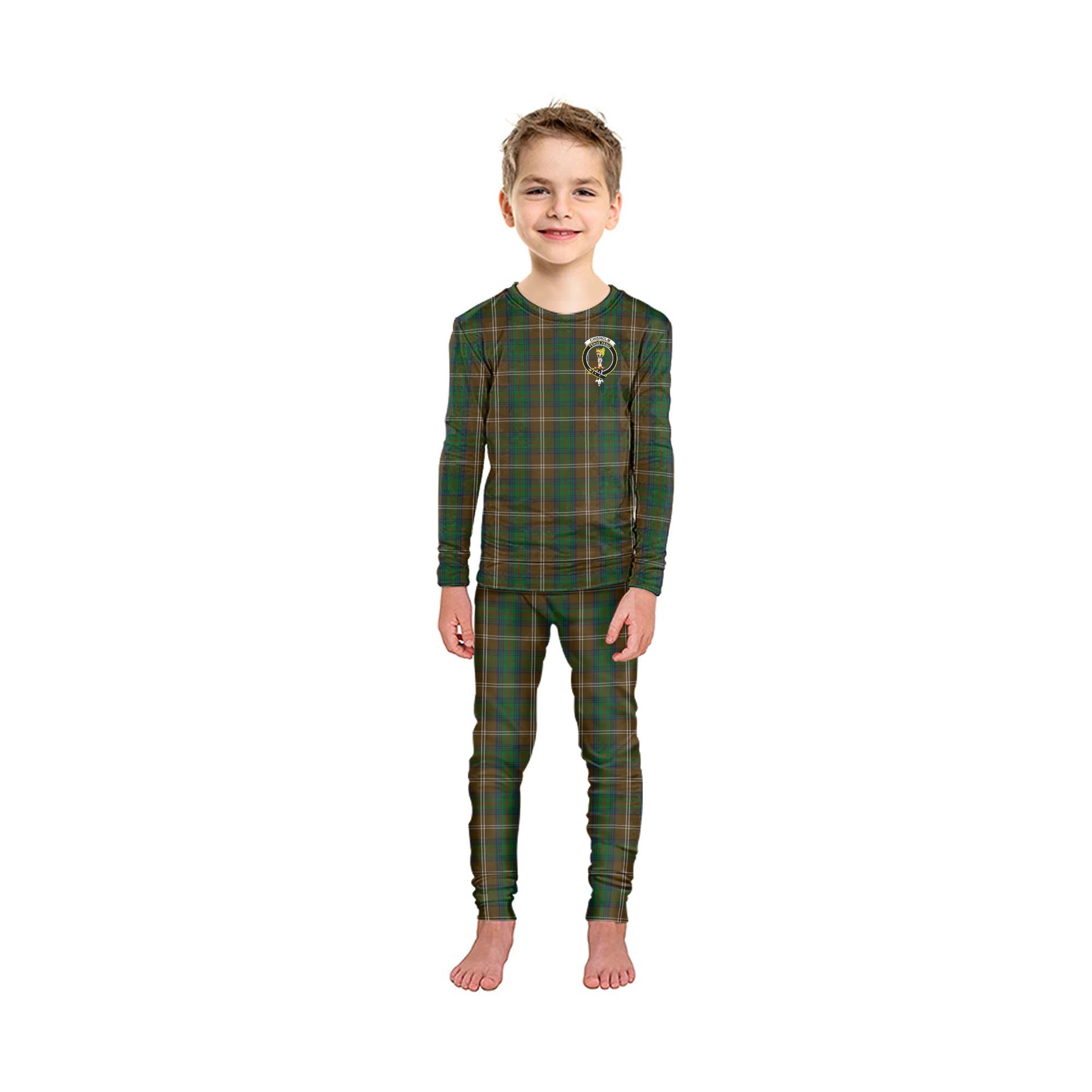 Chisholm Hunting Tartan Pajamas Family Set with Family Crest - Tartan Vibes Clothing