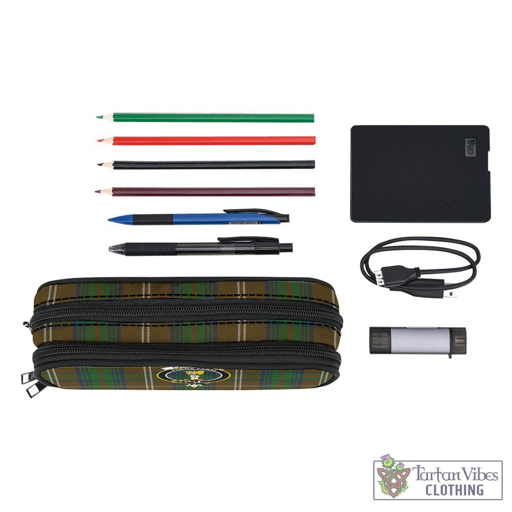 Tartan Vibes Clothing Chisholm Hunting Tartan Pen and Pencil Case with Family Crest