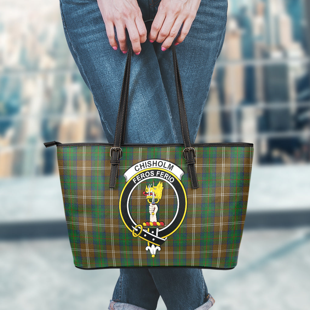 chisholm-hunting-tartan-leather-tote-bag-with-family-crest