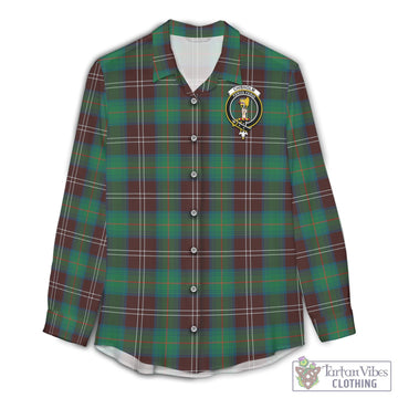 Chisholm Hunting Ancient Tartan Women's Casual Shirt with Family Crest