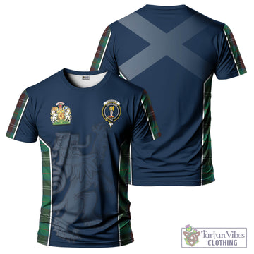 Chisholm Hunting Ancient Tartan T-Shirt with Family Crest and Lion Rampant Vibes Sport Style