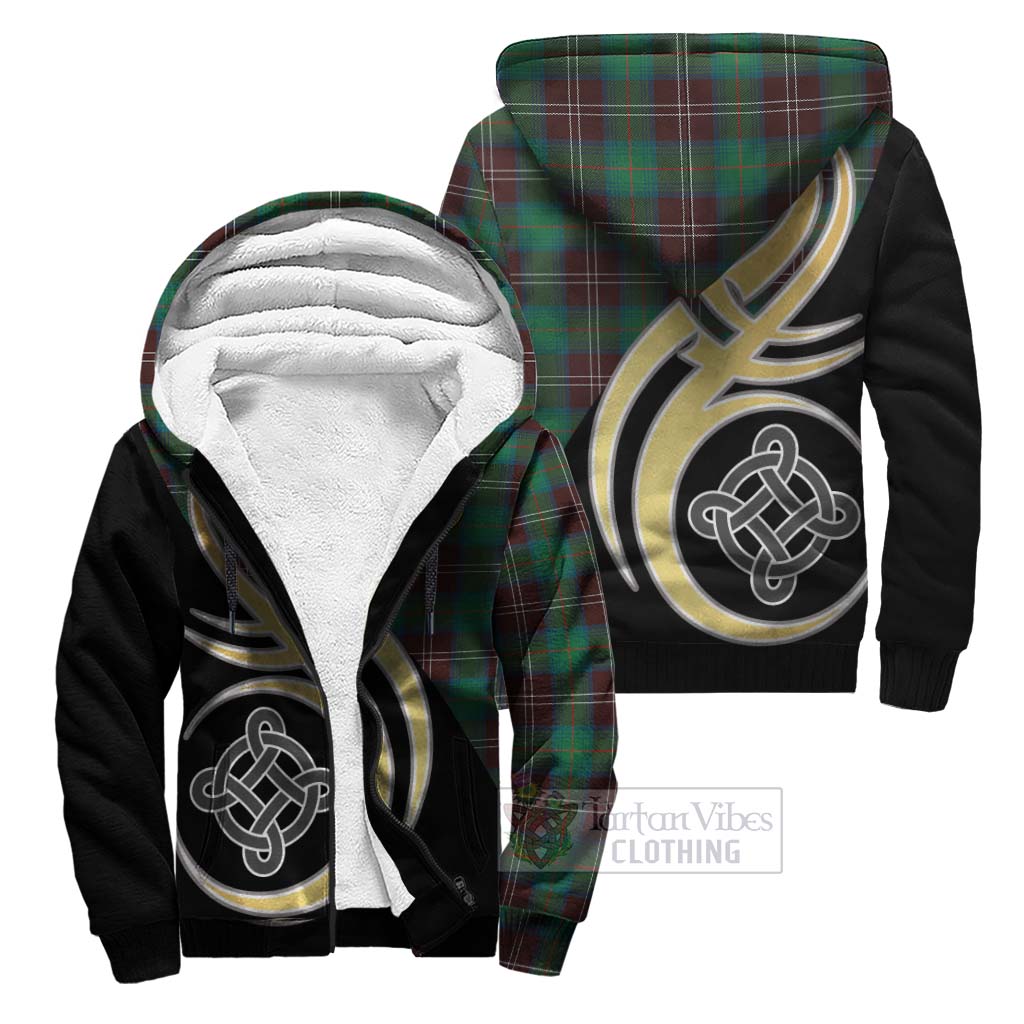 Chisholm Hunting Ancient Tartan Sherpa Hoodie with Family Crest and Celtic Symbol Style Unisex S - Tartan Vibes Clothing