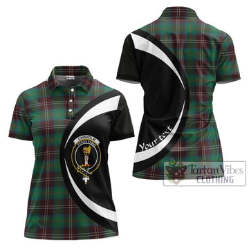 Chisholm Hunting Ancient Tartan Women's Polo Shirt with Family Crest Circle Style