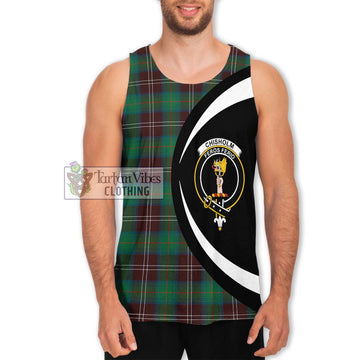 Chisholm Hunting Ancient Tartan Men's Tank Top with Family Crest Circle Style