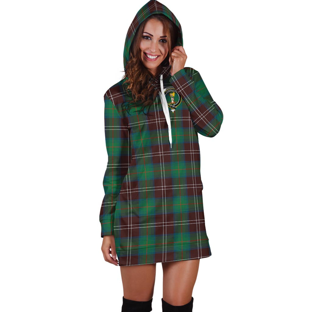 Chisholm Hunting Ancient Tartan Hoodie Dress with Family Crest - Tartan Vibes Clothing