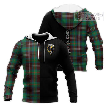 Chisholm Hunting Ancient Tartan Knitted Hoodie with Family Crest and Half Of Me Style