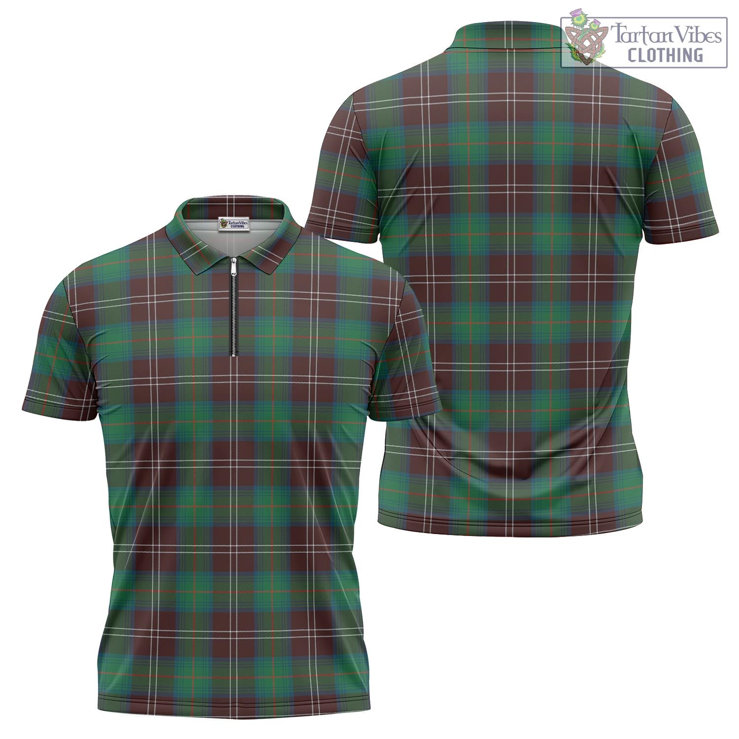 Tartan Vibes Clothing Chisholm Hunting Ancient Tartan Zipper Polo Shirt