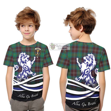 Chisholm Hunting Ancient Tartan Kid T-Shirt with Alba Gu Brath Regal Lion Emblem