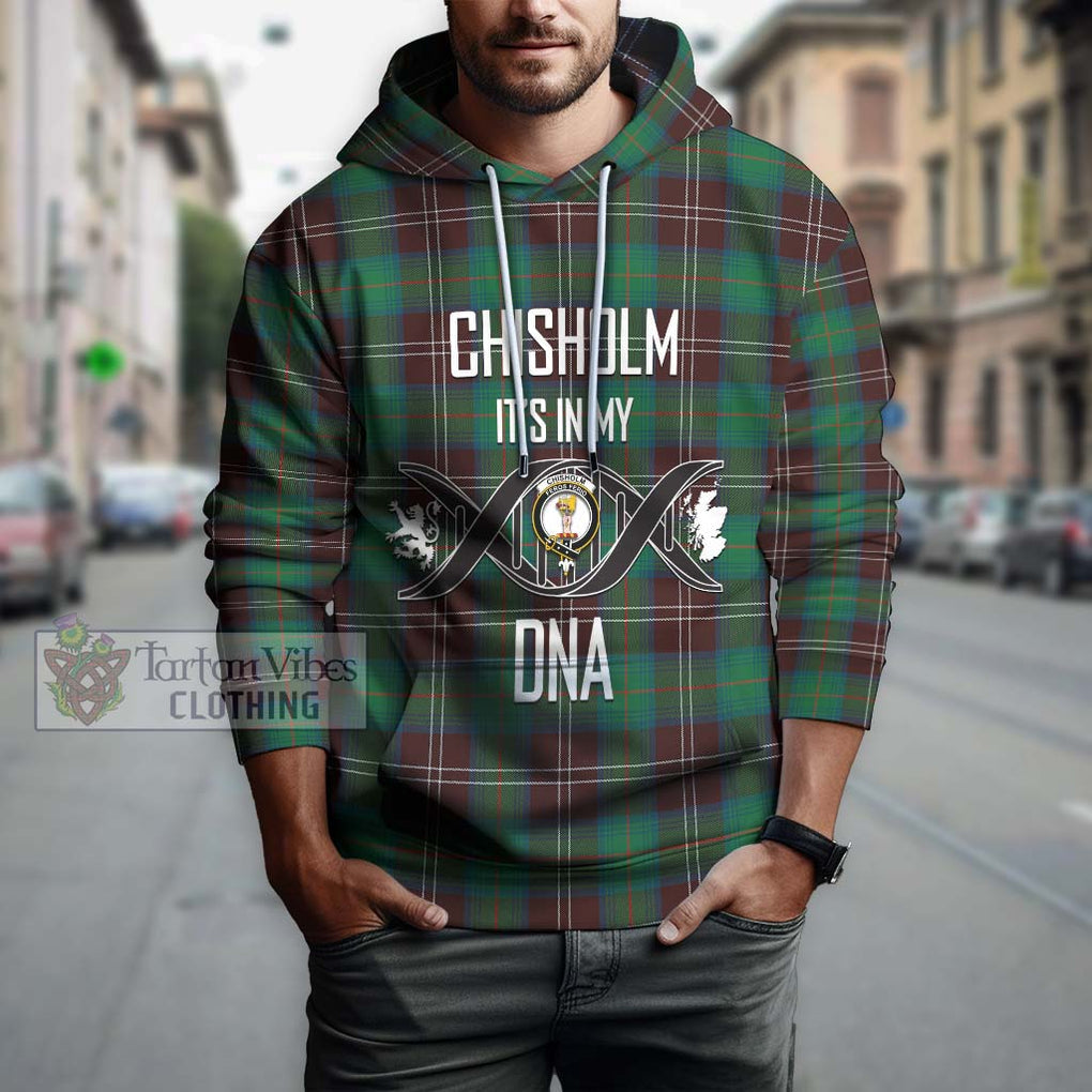 Chisholm Hunting Ancient Tartan Hoodie with Family Crest DNA In Me Style Pullover Hoodie - Tartanvibesclothing Shop