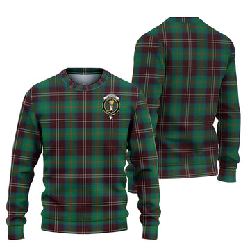 Chisholm Hunting Ancient Tartan Ugly Sweater with Family Crest