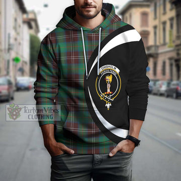 Chisholm Hunting Ancient Tartan Hoodie with Family Crest Circle Style