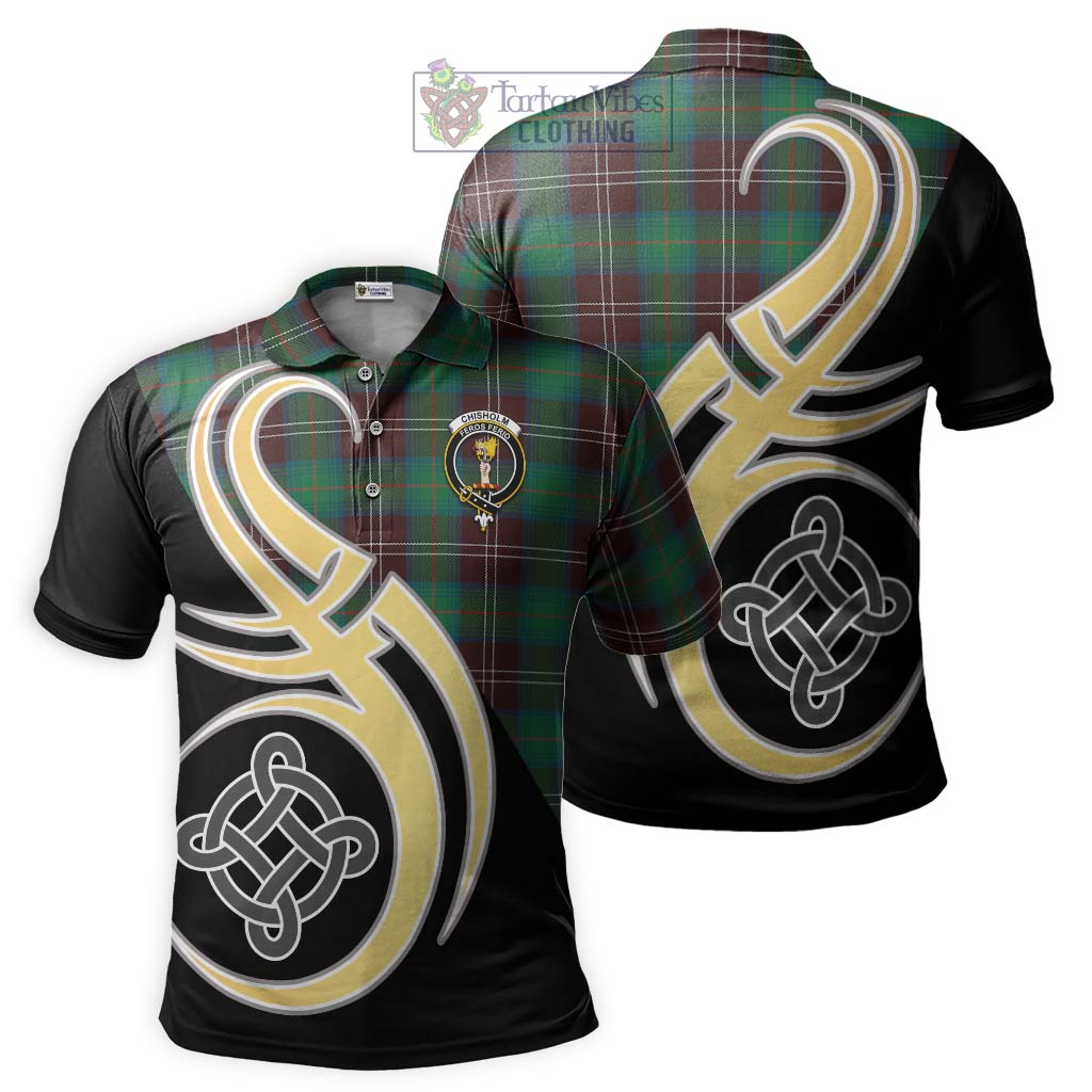 Chisholm Hunting Ancient Tartan Polo Shirt with Family Crest and Celtic Symbol Style Kid - Tartan Vibes Clothing