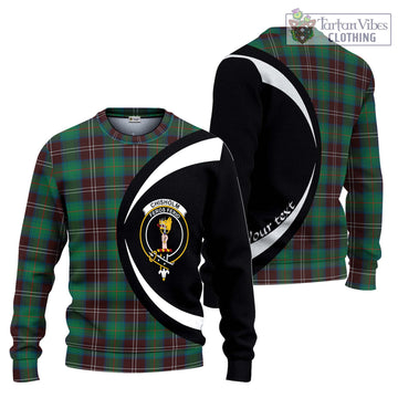 Chisholm Hunting Ancient Tartan Ugly Sweater with Family Crest Circle Style