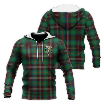 Chisholm Hunting Ancient Tartan Knitted Hoodie with Family Crest