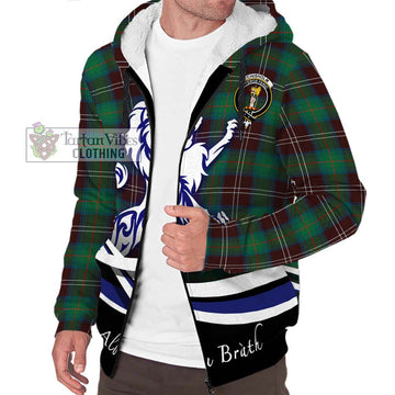 Chisholm Hunting Ancient Tartan Sherpa Hoodie with Alba Gu Brath Regal Lion Emblem