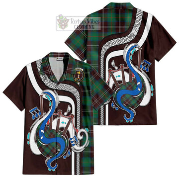 Chisholm Hunting Ancient Tartan Short Sleeve Button Shirt with Epic Bagpipe Style