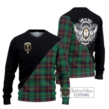 Chisholm Hunting Ancient Tartan Ugly Sweater with Family Crest and Military Logo Style