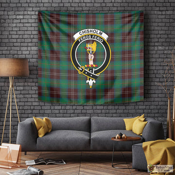 Chisholm Hunting Ancient Tartan Tapestry Wall Hanging and Home Decor for Room with Family Crest