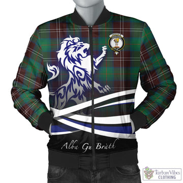 Chisholm Hunting Ancient Tartan Bomber Jacket with Alba Gu Brath Regal Lion Emblem