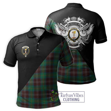 Chisholm Hunting Ancient Tartan Polo Shirt with Family Crest and Military Logo Style