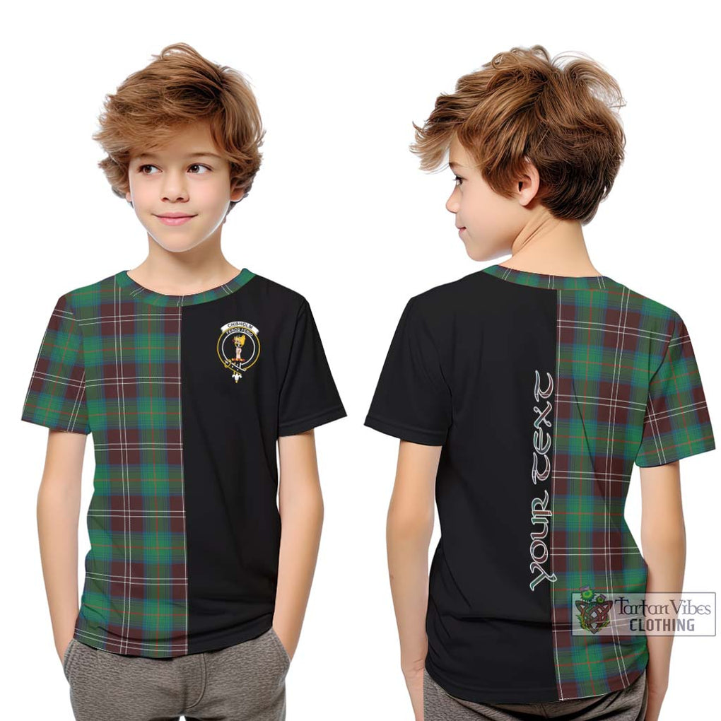 Chisholm Hunting Ancient Tartan Kid T-Shirt with Family Crest and Half Of Me Style Youth XL Size14 - Tartanvibesclothing Shop