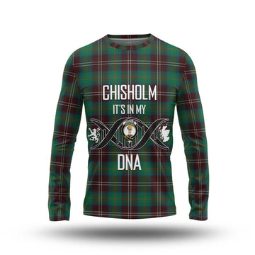 Chisholm Hunting Ancient Tartan Long Sleeve T-Shirt with Family Crest DNA In Me Style