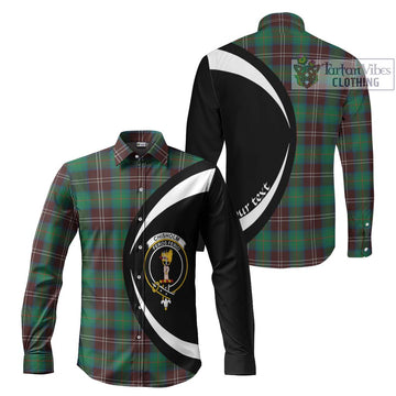 Chisholm Hunting Ancient Tartan Long Sleeve Button Up with Family Crest Circle Style