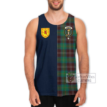 Chisholm Hunting Ancient Tartan Men's Tank Top Alba with Scottish Lion Royal Arm Half Style