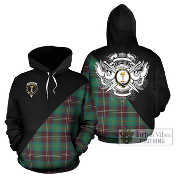 Chisholm Hunting Ancient Tartan Hoodie with Family Crest and Military Logo Style