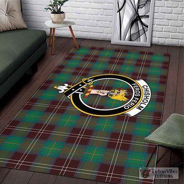 Chisholm Hunting Ancient Tartan Area Rug with Family Crest