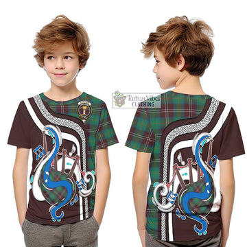 Chisholm Hunting Ancient Tartan Kid T-Shirt with Epic Bagpipe Style