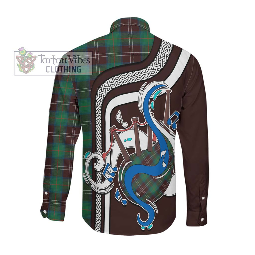 Chisholm Hunting Ancient Tartan Long Sleeve Button Shirt with Epic Bagpipe Style Men's Shirt - Tartanvibesclothing Shop